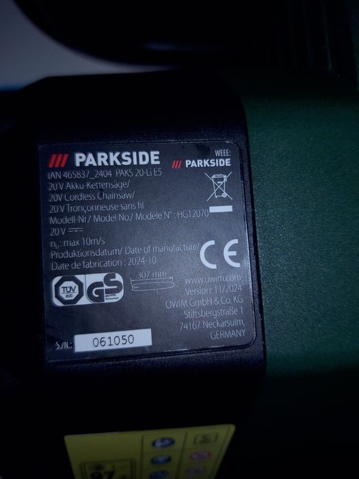 Електрическа машинка за дърва-PARKSIDE