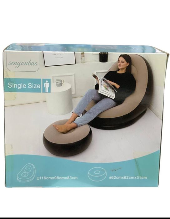 Надувное кресло + пуфик