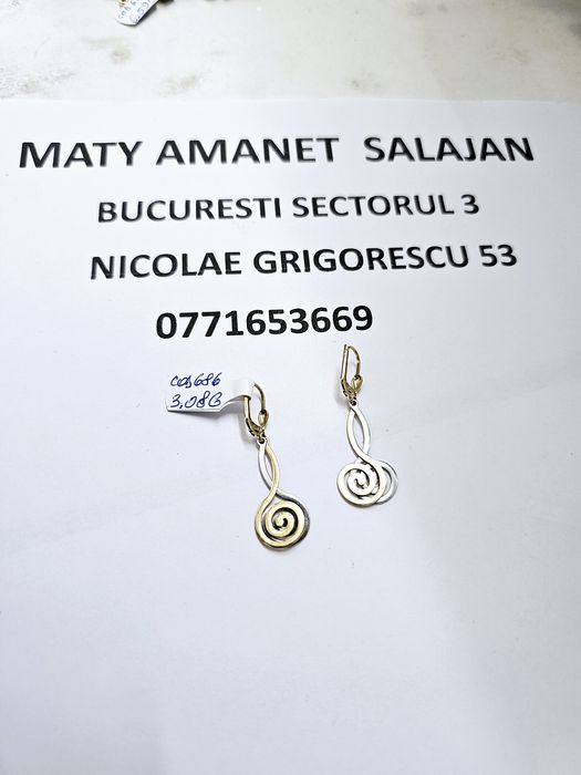 Vand cercei din aur 14 k 3.08 g cod 686