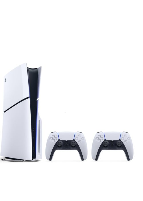 Playstation 5 slim 1T +2 controller (alb + roz) + joc
