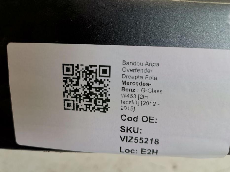 Bandou Aripa Overfender Dreapta Fata AMG 63 Mercedes-Benz  G-Class W46