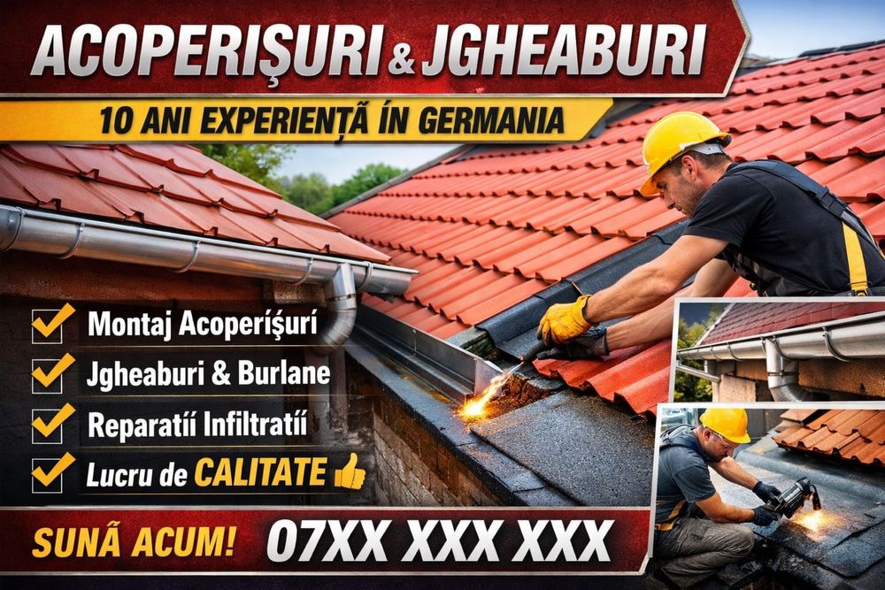 Acoperișuri • Jgheaburi • Reparații | Experiență 10+ ani Germania