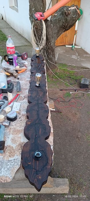 Дървен полилей масив