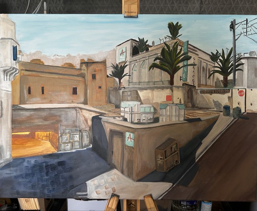 Tablou CS 2 Dust 2 acrilice