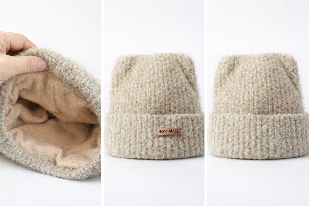 Tопли зимни шапка  с котешки уши