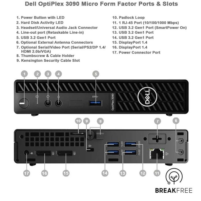 Марков компютър Mini PC Dell OptiPlex 3090 Micro
