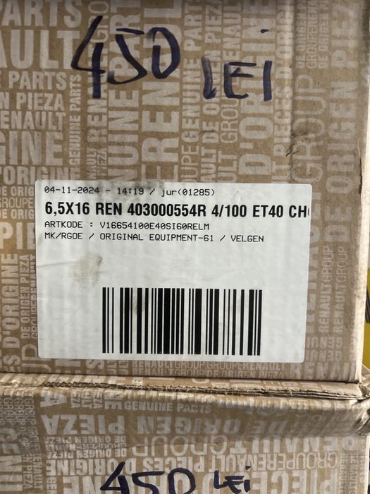 Jante Dacia Renault R16 / 4x100  / et40 / ch 60,1