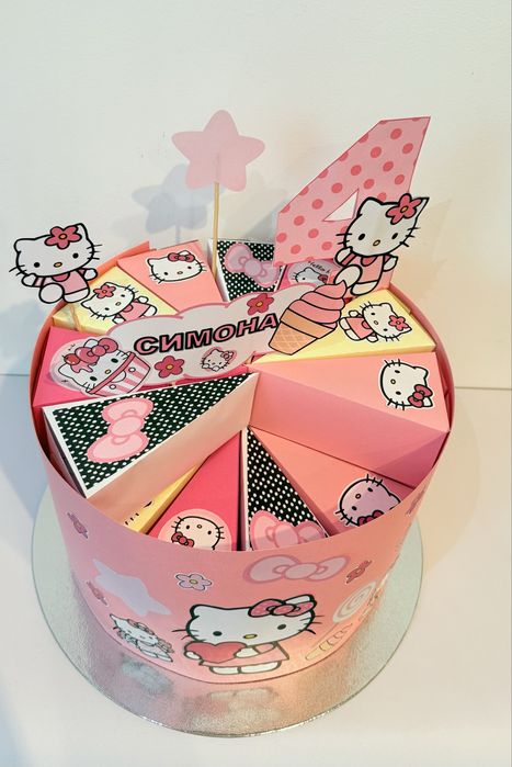 Хелоу Кити картонена хартиена торта Hello Kitty