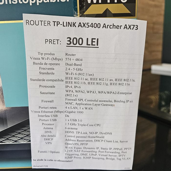 Amanet F28: Router TP Link AX 5400 (P)