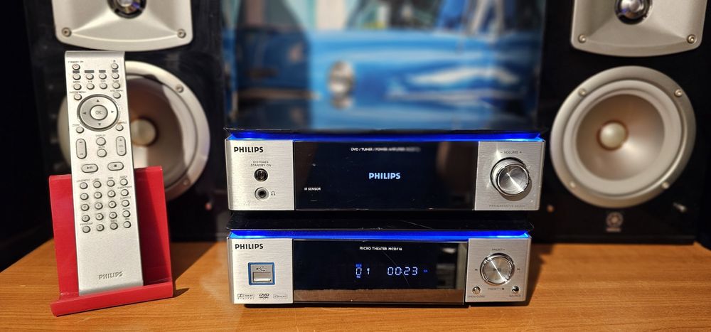 Muzica la cd dvd mp3 amplificator Philips MCD 716 cu radio si USB