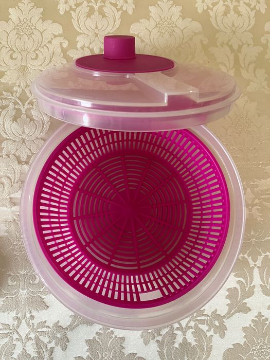 Цедка с купа за измиване на салата VANORA HOME, 20.5 см, Розова