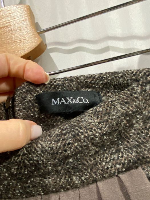 Мини пола от вълна в кафяв меланж Max & Co