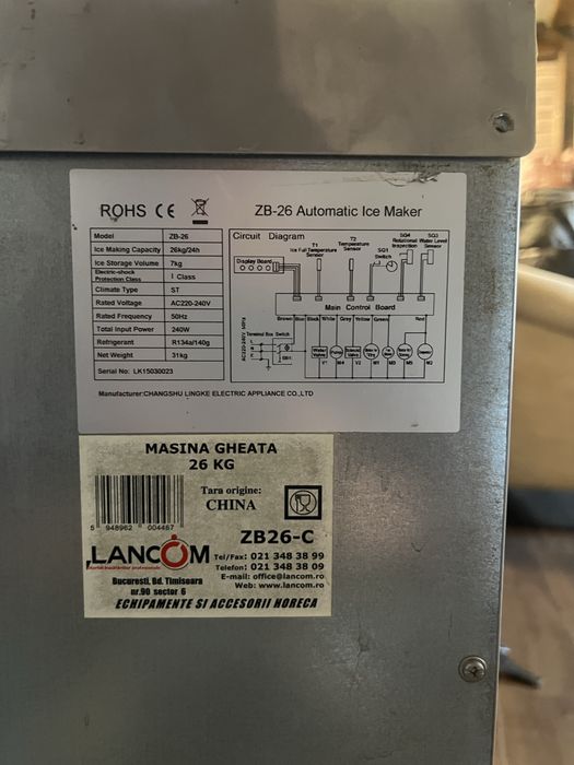 Masina de gheata Lancom 26kg