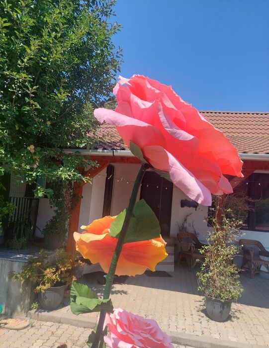 Flori uriase din hartie creponata pentru evenimente