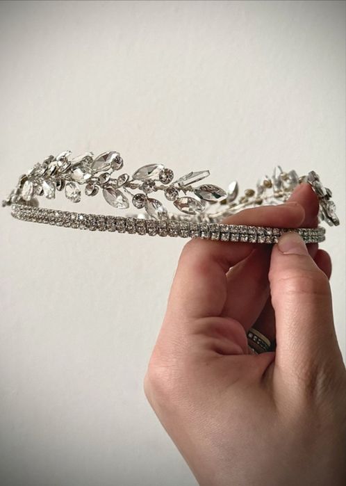 Coronita mireasa/eveniment, eleganta, dubla cu pietre/strasuri