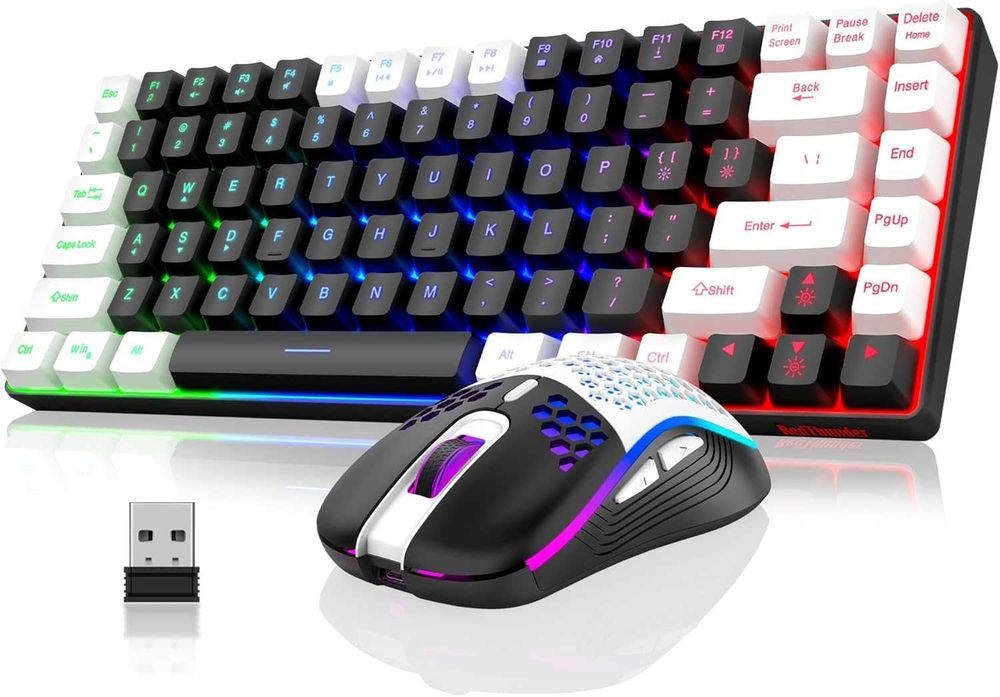 Combo Gaming Wireless RedThunder K84/Tastatură TKL și Mouse Honeycomb