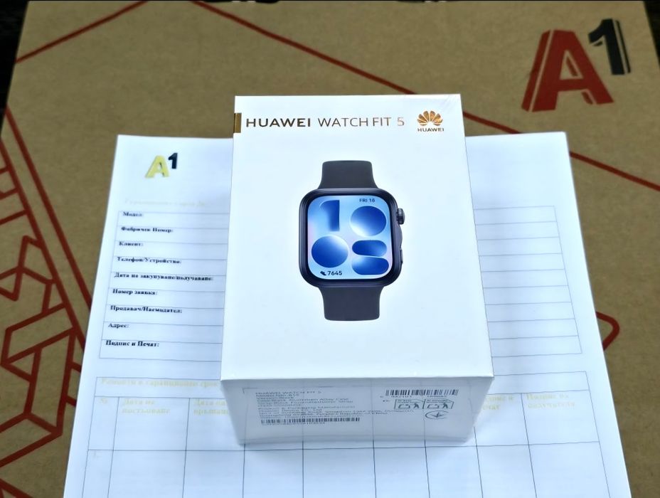 ЗАПЕЧАТАН 1.82 " Huawei watch FIT 5 Гаранция A1 2028г. Black