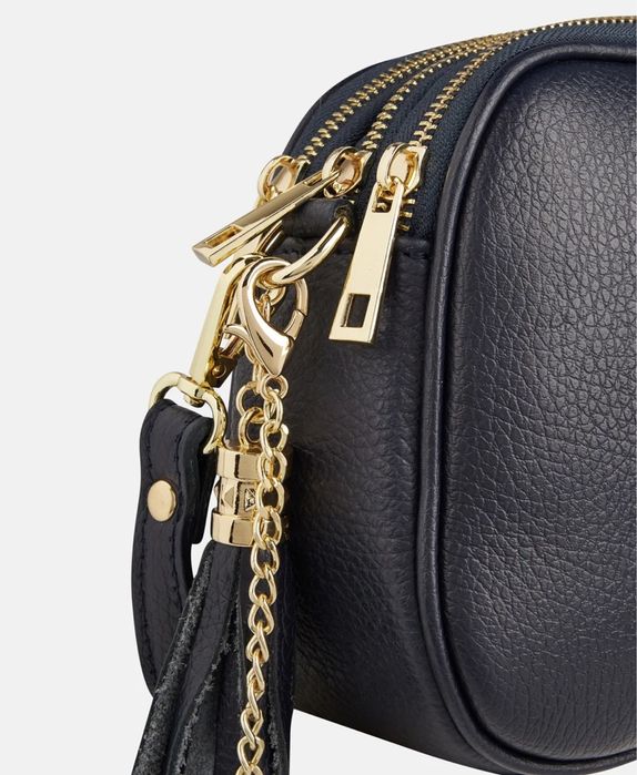 Geanta Mia Tomazzi din piele naturala / NOUA cu eticheta / Blue Navy