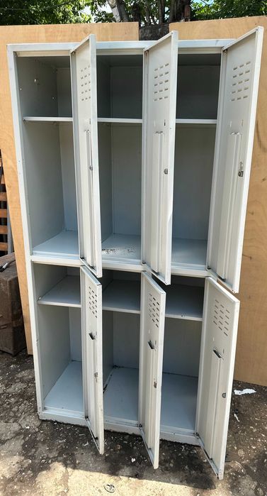 Vestiar metalic cu 6 usi 180x89 cm; Dulap metalic 3 coloane si 6 compartimente