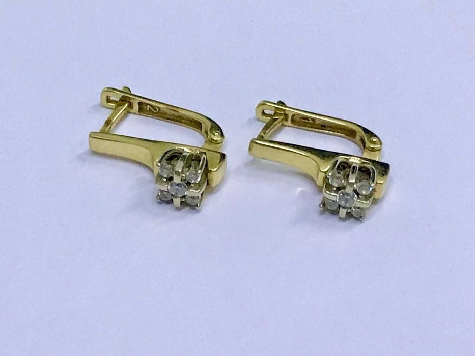 18.4714 (Желтое золото) Золотые серьги 585 пробы