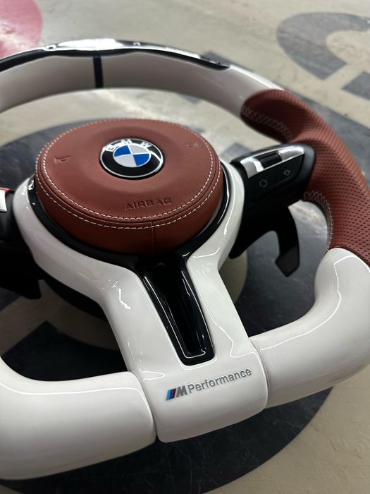 Volan BMW - Seria F/E - Piano White - Custom - Incalzire - Vibratii