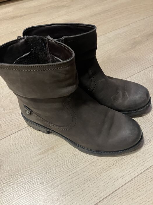 Евтини Боти в тъмно кафяво естествена кожа 36