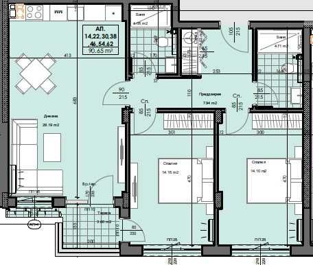 Продава се Тристаен апартамент в Пловдив, Гагарин - 107 кв.м за 974 €/кв.м - Снимка #1