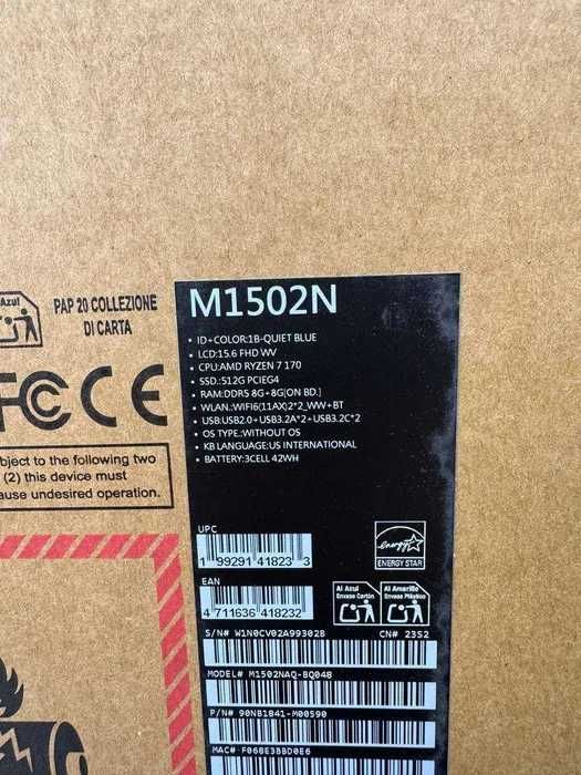 Noutbuk Asus Vivobook Ryzen 7 170 16/512GB 15.6 FHD IPS