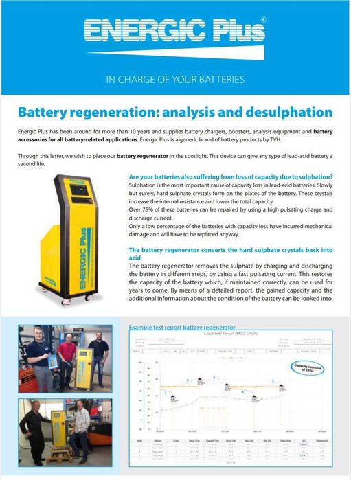Aparat regenerare baterii industriale
