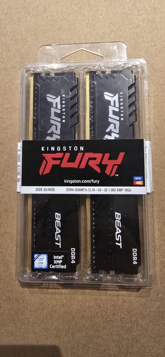 Kingston FURY Beast 32GB (2x16GB) DDR4 3200MHz KF432C16BBK2/32