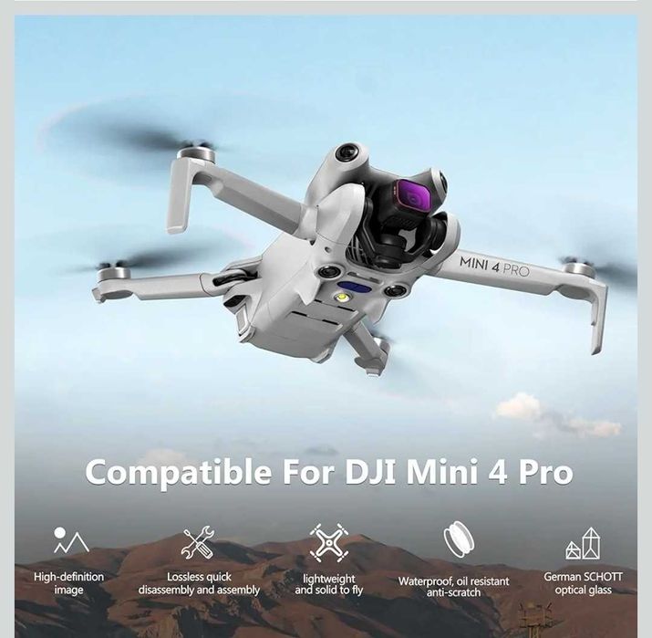 Mini 4 Pro Filter, Multi-Coated ND Filter Pack of 6 ND, UV, CPL Filter