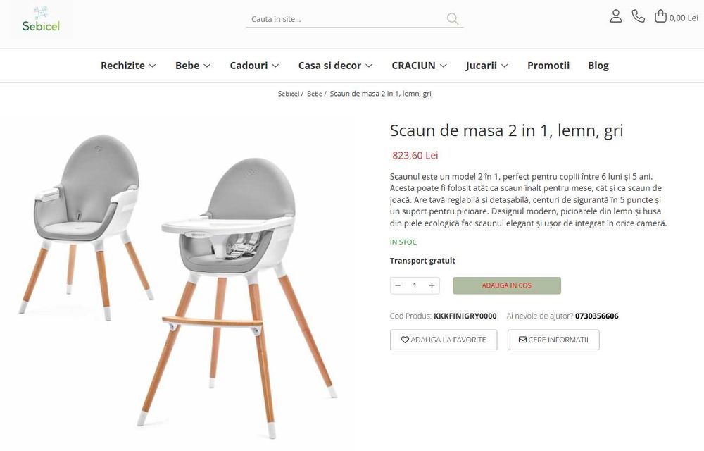 Scaun de masă 2 în 1 Kinderkraft