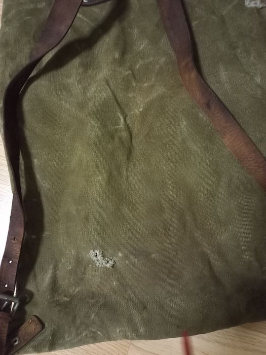 Rucsac vechi, raniță 1978 kaki ,curele piele