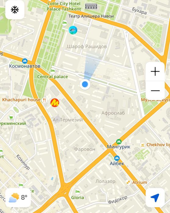 3х комнатная у метро Айбек/Космонавтов (голубые купола)