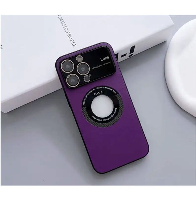 Iphone 14/15 PRO MAX PLUS Husa Spate Sticla Interior Silicon Magnetica