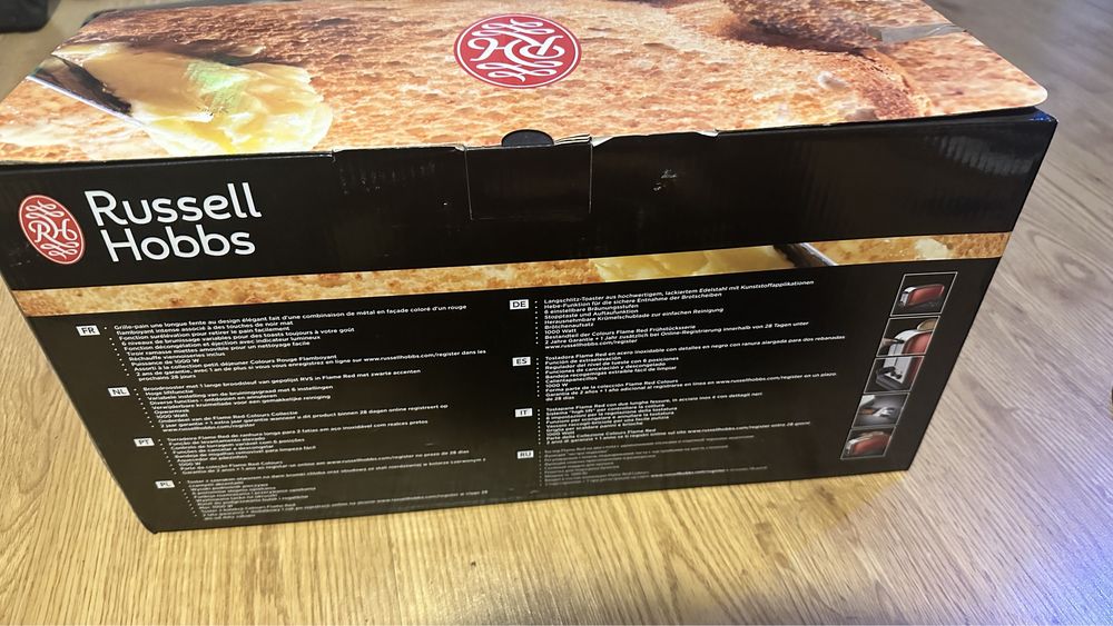 Prajitor de paine Russell Hobbs Flame Red 21391-56, 1000W, 2 Felii NOU