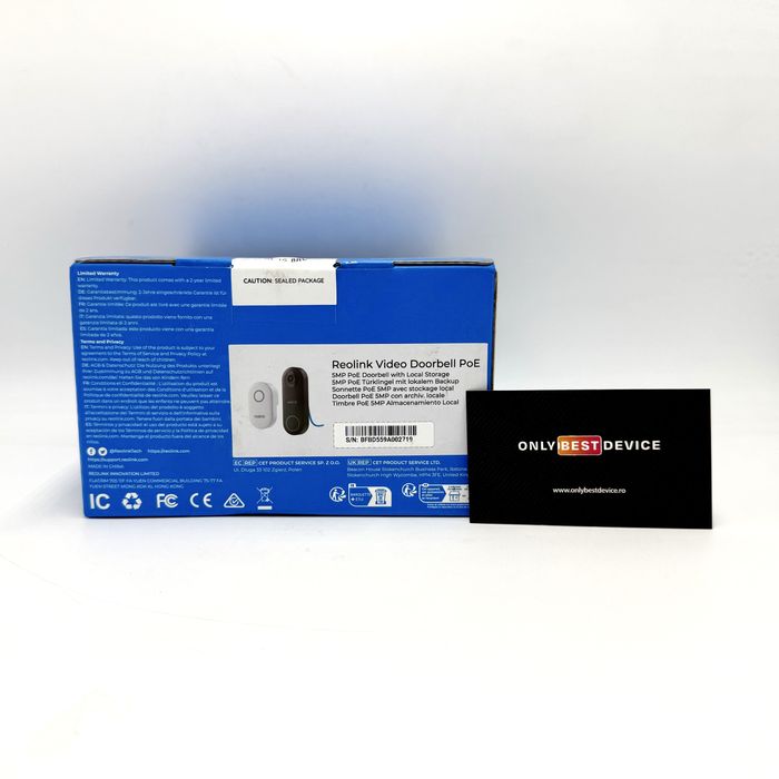 Sonerie video PoE Reolink Video Doorbell 5MP