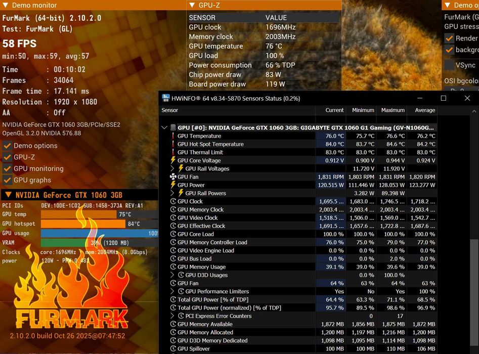 Placă video GIGABYTE GeForce GTX 1060 G1 Gaming 3GB – testată