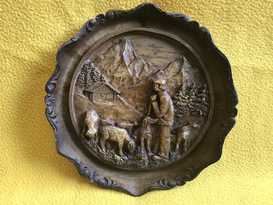 винтидж пано за стена резин Sic France овчар овце планина детска стая