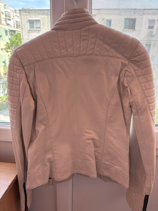 Geaca de piele naturala stil biker pentru femei