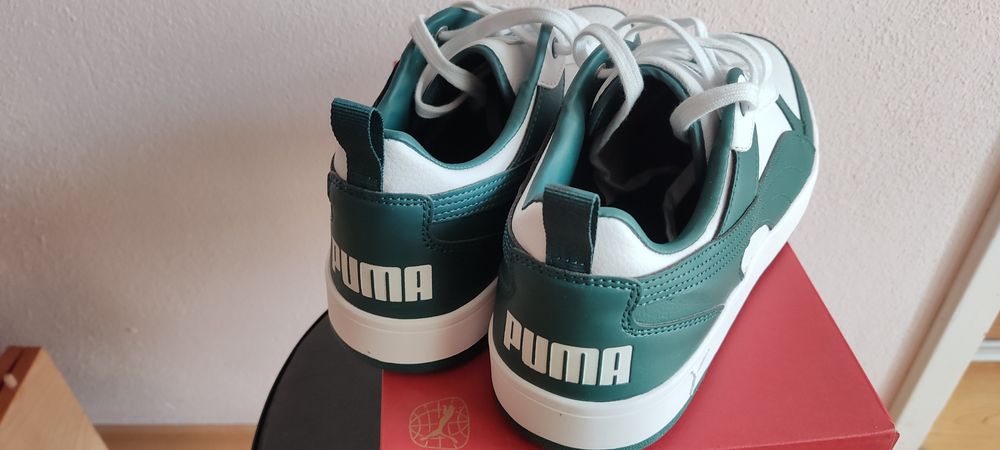 Спортни маратонки Puma (бели-зелени маратонки Пума)