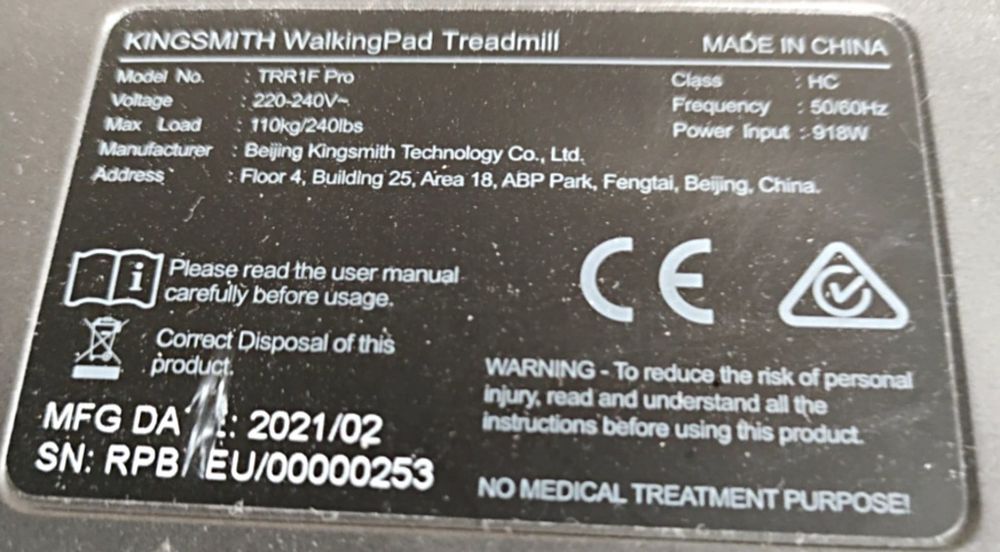 Banda de alergat pliabilă KingSmith WalkingPad R1 Pro