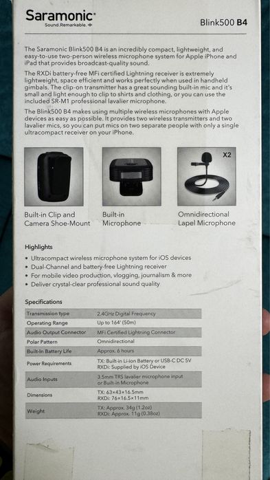 Set Lavaliere Saramonic Blink500 B4