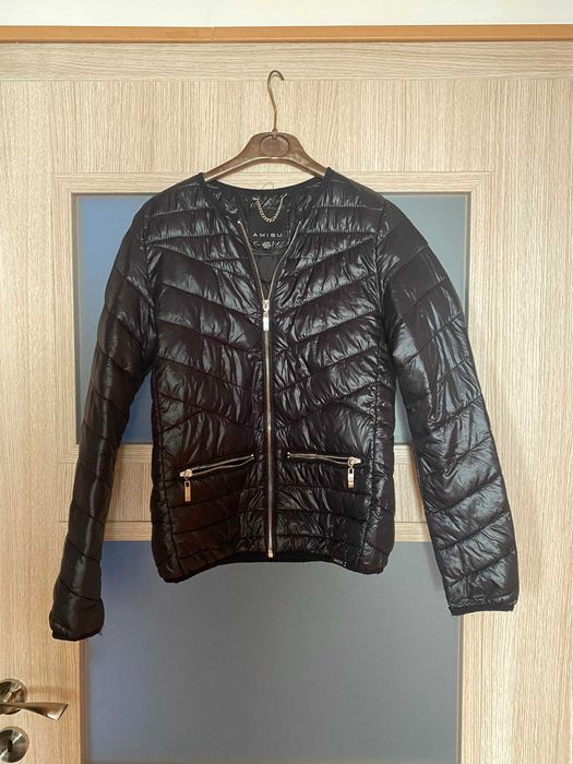 Дамско пухено яке - Черно, размер XS - топло и стилно!