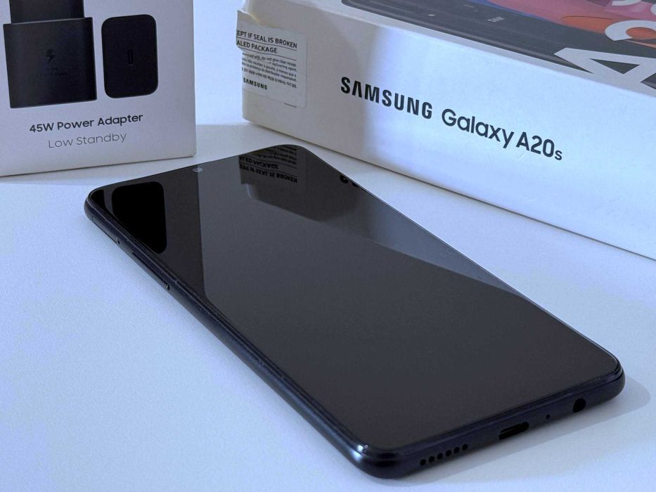 Бартер! НОВ! Samsung Galaxy A20S Black (Черен) + 45W Адаптер / зарядно