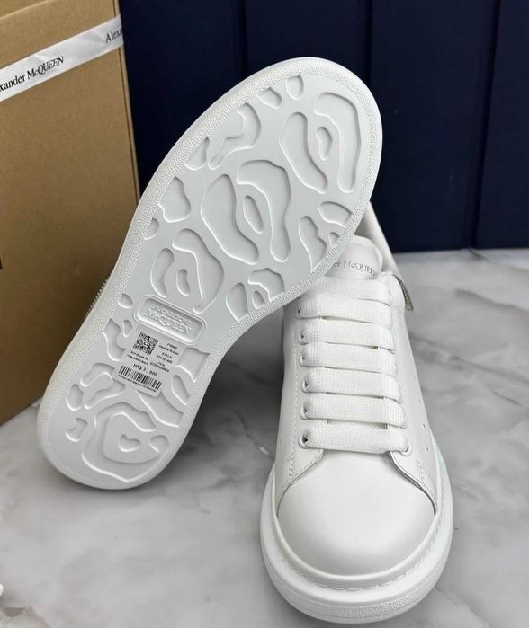 Adidasi Alexander Mcqueen cu fermoar ZIPPER custom albi silver piele naturala