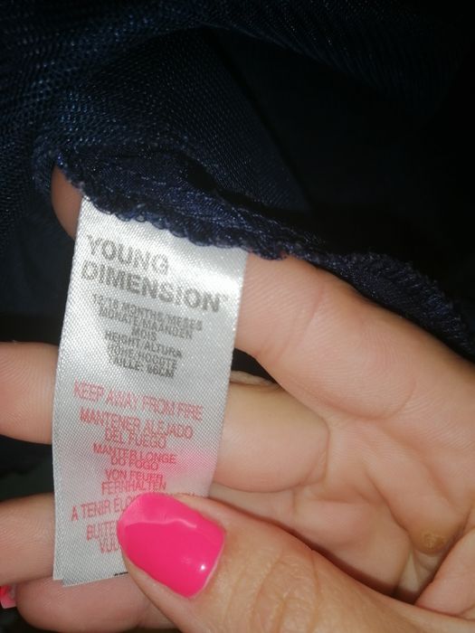 Детска официална тъмно синя рокля тюл,