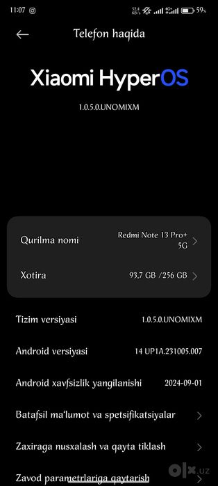 Redmi not 13 pro puls 5g