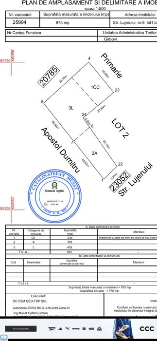 Teren vanzare  Urziceni-Garbovi