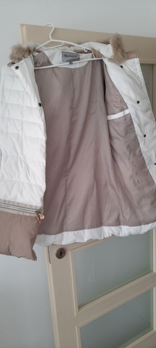 Дамско зимно яке, качулка естествен косъм